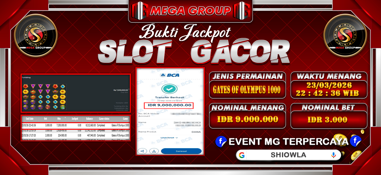 Bukti JP situs Shiowla hari Selasa, 24 Maret 2026